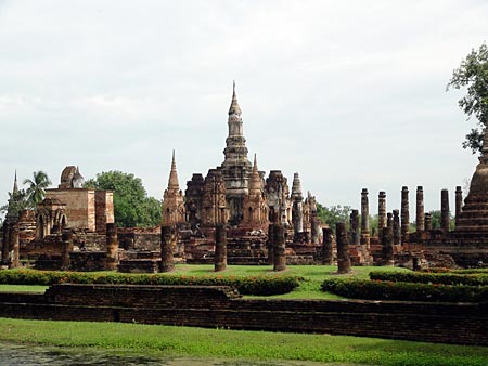 Wat Mahathat in Sukhothai Historical Park, Thailand.
